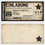 Einladung Vip Ticket Vorlage Bewundernswert Einladungskarten Vip Im Vintage Design