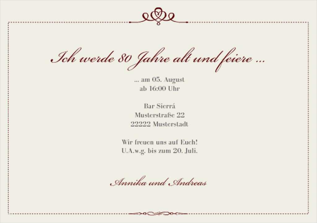 Einladung Zum 80 Geburtstag Vorlage Best Of Einladung 80 Geburtstag