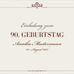 Einladung Zum 90 Geburtstag Vorlagen Hübsch Einladungskarte 90 Geburtstag Royal
