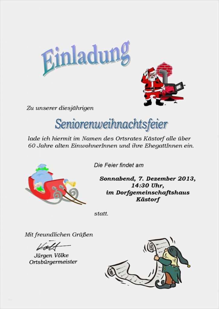 Einladung Zum Weihnachtsessen Vorlage Fabelhaft Einladung Zur Weihnachtsfeier Kästorf