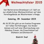 Einladung Zur Weihnachtsfeier Vorlage Erstaunlich Weihnachtsfeier 2015 Reiterverein