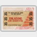 Einladungskarte Ticket Vorlage Schön Party Einladungskarte Zum 35 Geburtstag Im Coolen Ticket