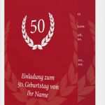 Einladungskarten 50 Geburtstag Vorlagen Word Genial Vorlage Für Einladung Zum 50 Geburtstag
