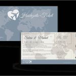 Einladungskarten Flugticket Vorlage Erstaunlich Hochzeitseinladung Flugticket