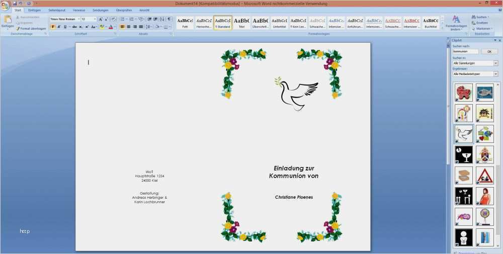 geburtstagseinladung vorlage word