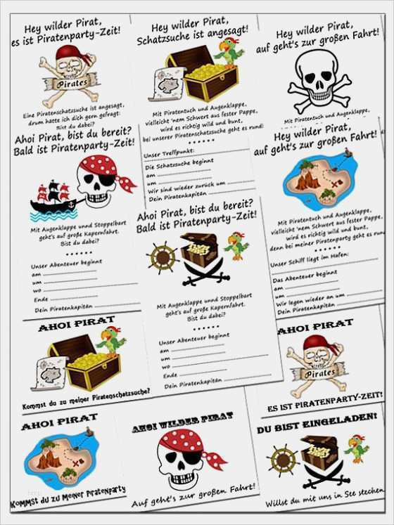 Einladungskarten Schatzsuche Vorlage Erstaunlich Piraten Geburtstagseinladungen Kostenlos En