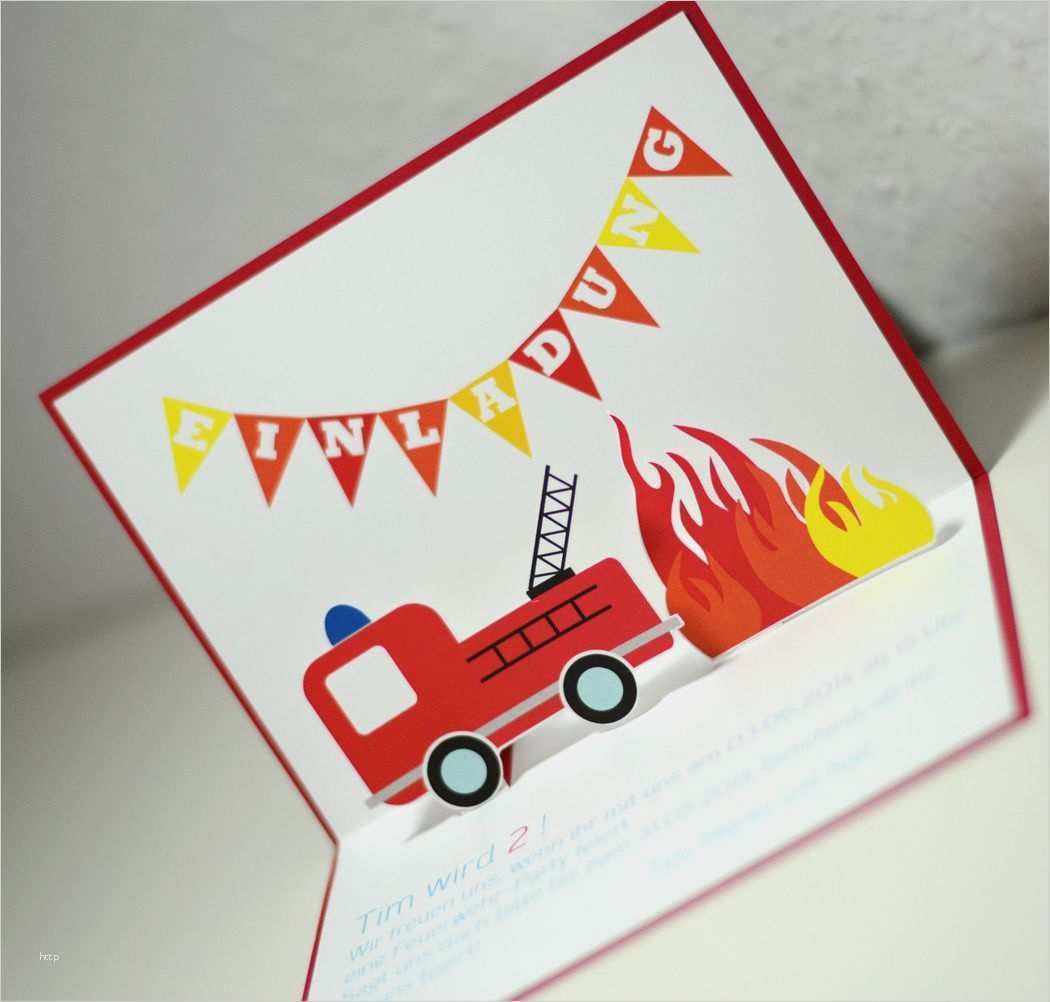 Einsatzprotokoll Feuerwehr Vorlage Gut Einladungskarten Kindergeburtstag Selber Basteln Feuerwehr