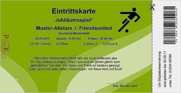 Eintrittskarte Fußball Vorlage Elegant Geburtstagseinladung "eintrittskarte"