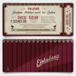 Eintrittskarten Vorlagen Zum Ausdrucken Genial theaterkarten Einladungskarten Zum Geburtstag