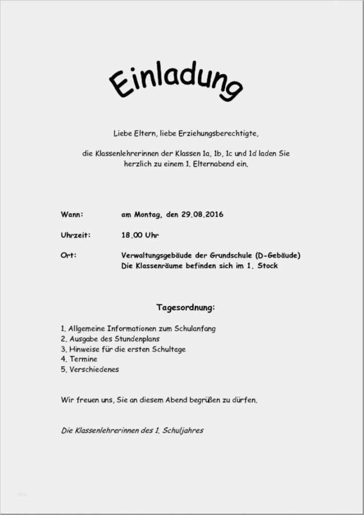 Elternabend Einladung Vorlage Erstaunlich Einladung Trefflich Einladung Elternabend Grundschule