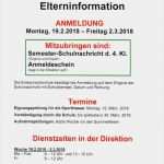 Elternbrief Vorlage Schule Cool Elterninformation Zur Anmeldung 2018 19