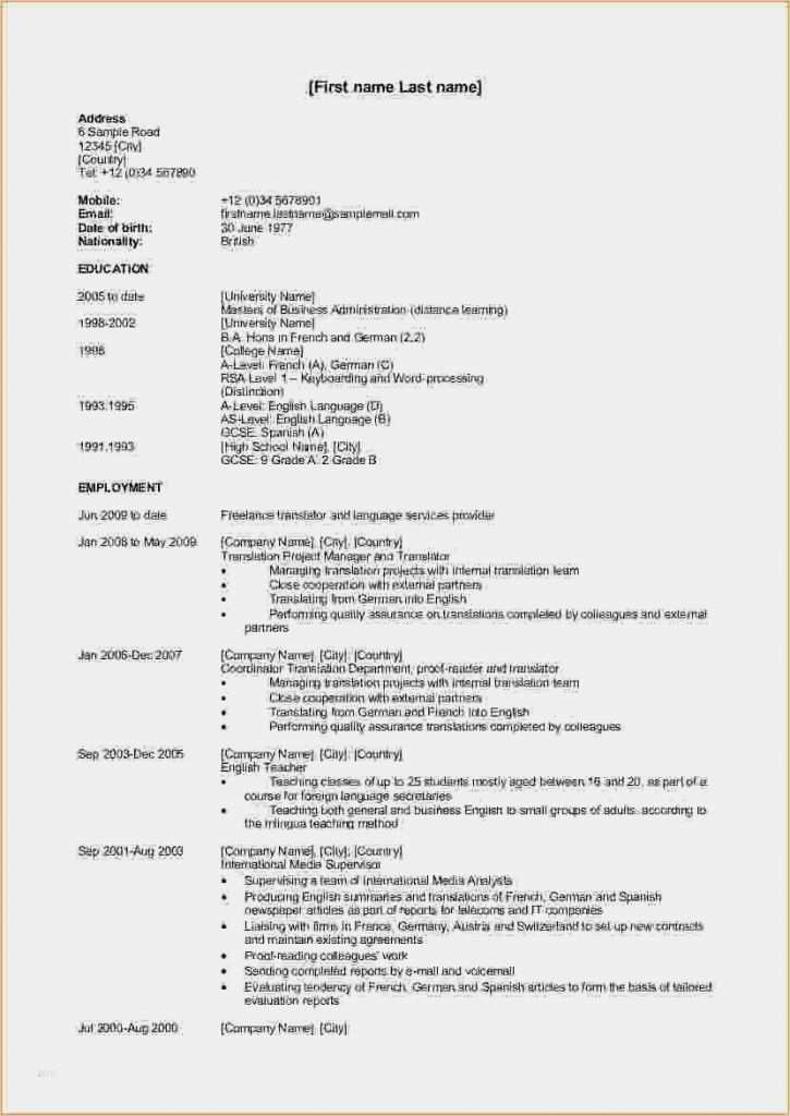 Englische Biographie Vorlage Luxus 21 Lebenslauf Englisch Cv
