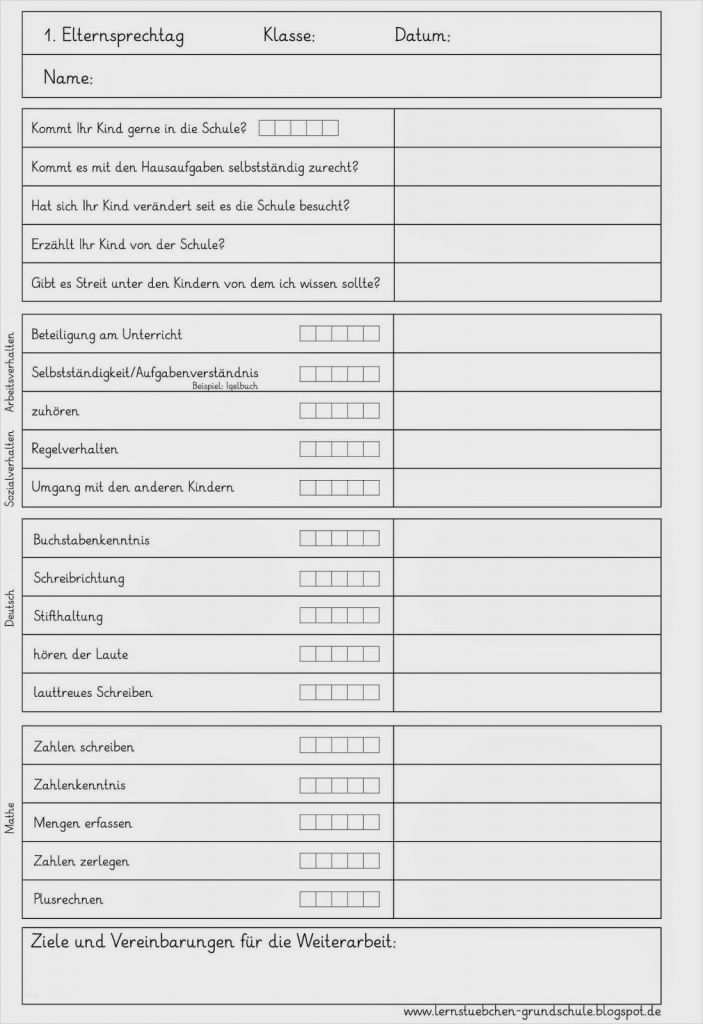 Entwicklungsbericht Kita Vorlage Hübsch Noch Einmal Der Elternsprechtag Grundschule