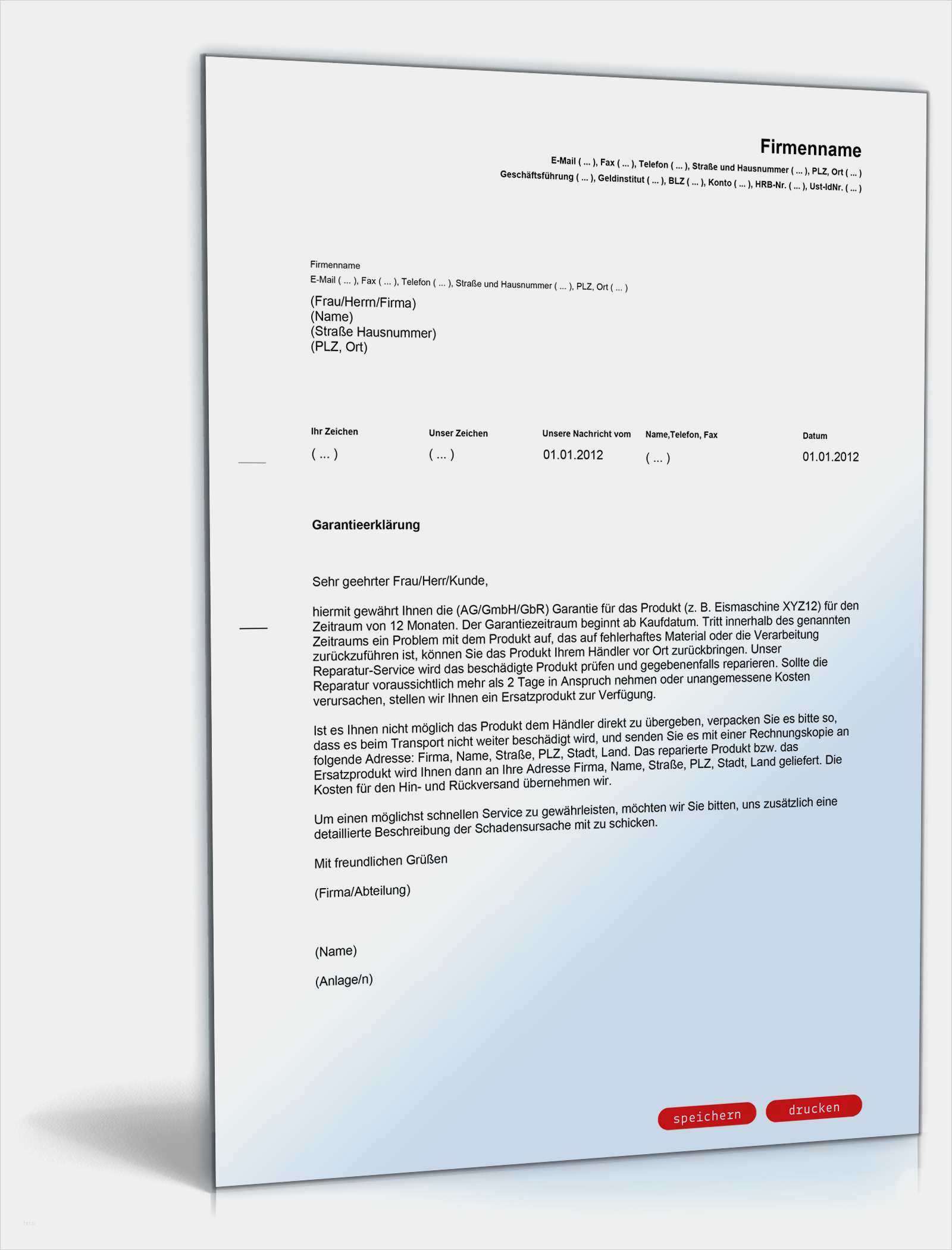 Erklärung Zum Datenschutz Vorlage Fabelhaft Garantieerklärung Für Produkte