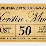 Essenseinladung Vorlage Beste Einladungskarten Geburtstag 50