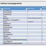 Excel Checkliste Vorlage Gut Checkliste Campingurlaub
