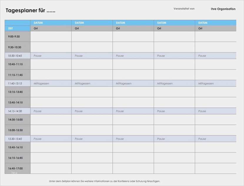 Excel Kalender Vorlage Schön Tagesplaner Vorlage Excel format