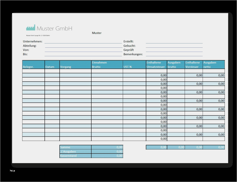 Excel Kassenbuch Vorlage Kostenlos Süß Kassenbuch Vorlage ...