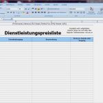 Excel Preisliste Vorlage Schönste Listen