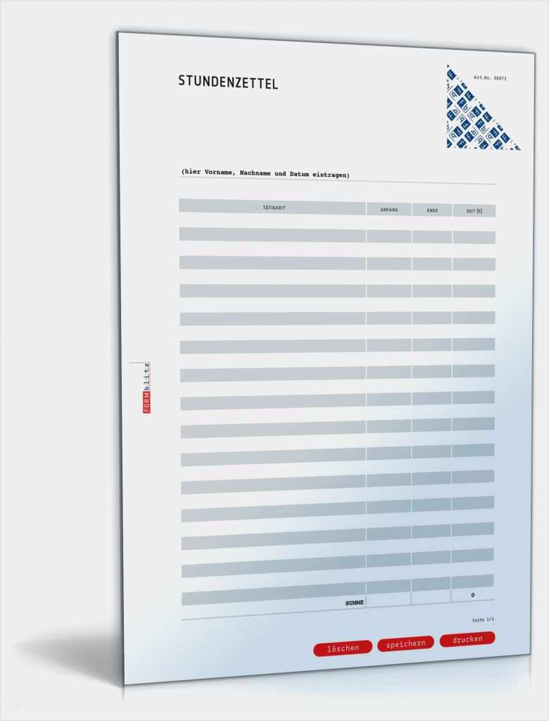 Excel Tabelle Als Vorlage Speichern Erstaunlich Stundenzettel Tagesübersicht