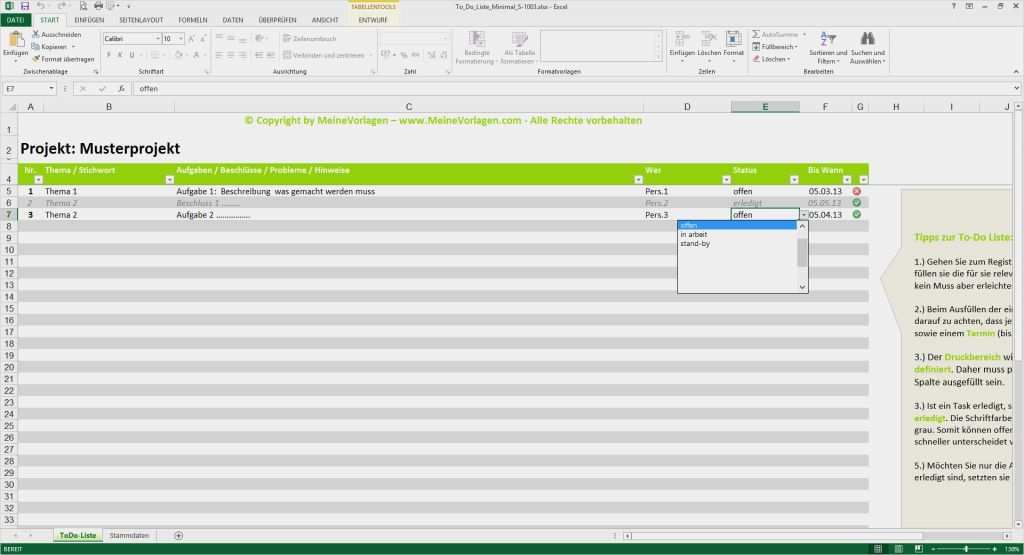 Excel to Do Liste Vorlage Gut to Do Liste Excel Vorlage Pendenzenliste Aufgabenliste