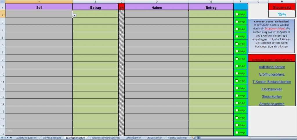 Excel Vorlage Buchhaltung Kostenlos Bewundernswert Exceltool "doppelte Buchführung" Für Buchhaltungs Übungen