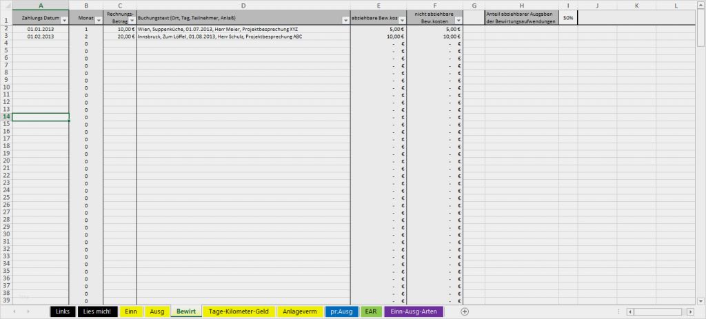Excel Vorlage Einnahmen Ausgaben Rechnung Cool Excel Vorlage Ear Für Kleinunternehmer Österreich