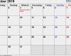 Excel Vorlage Monatskalender Erstaunlich Kalender Oktober 2018 Als Word Vorlagen