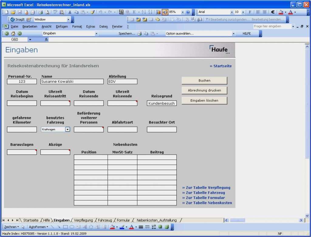 Excel Vorlage Reisekostenabrechnung Elegant Reisekostenabrechnung