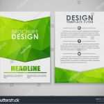 Faltprospekt Vorlage Schönste Design Brochures Flyers Polygonal Green Background Stock
