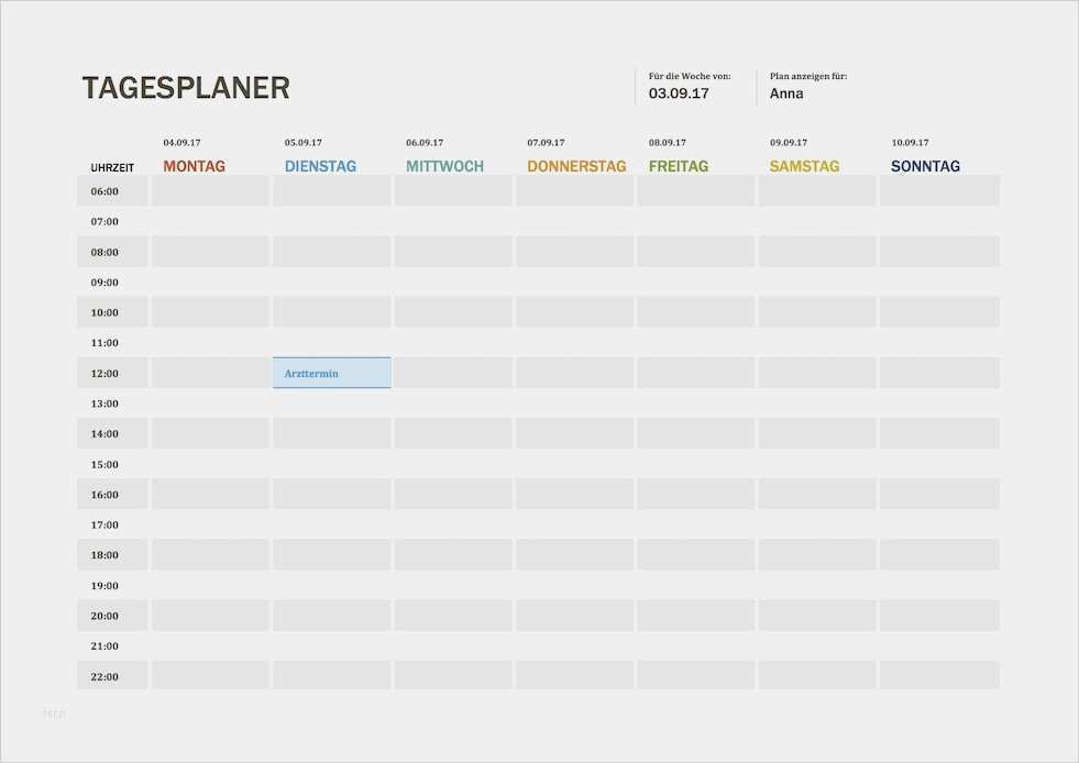 Familien Wochenplaner Vorlage Schön Tagesplaner Vorlage Excel format