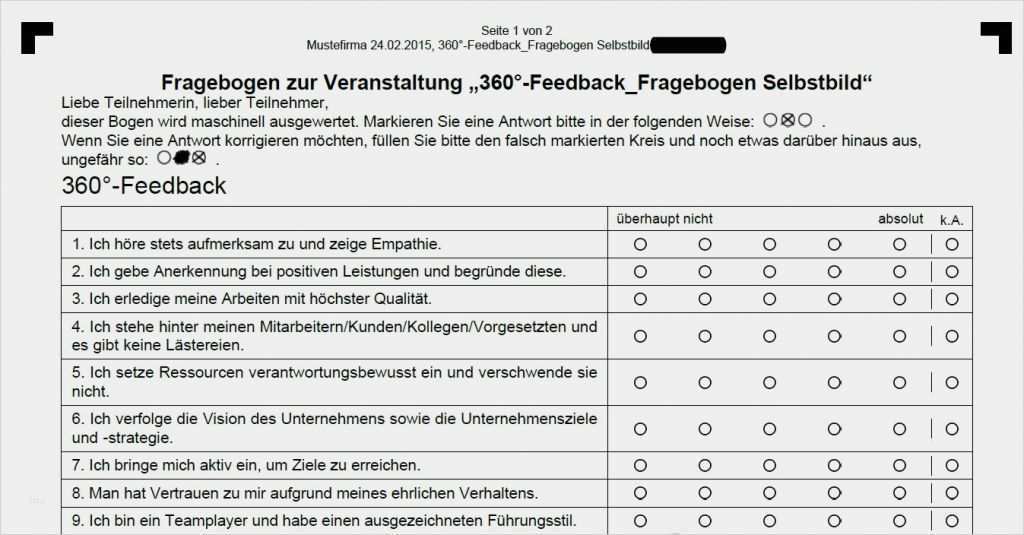 Feedbackbogen Seminar Vorlage Gut 360 Grad Feedback Ihr Fremdbild Und