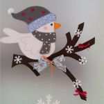 Fensterbilder Vögel Vorlagen Erstaunlich Fensterbild Vogel Auf Dem Zweig Winter Weihnachten