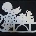 Fensterbilder Weihnachten Vorlagen tonkarton Kostenlos Inspiration Fensterbild tonkarton Weihnachten Engel Schlitten