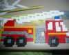 Feuerwehrplan Vorlage Fabelhaft Camion Pompier En Perles à Repasser De atelier
