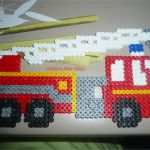 Feuerwehrplan Vorlage Fabelhaft Camion Pompier En Perles à Repasser De atelier