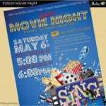 Filmplakat Vorlage Wunderbar Indoor Movie Night Flyer Auf Dem Grünen Plakat