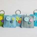 Filzblumen Basteln Vorlagen Einzigartig Felt Flower button Keyring Fieltro Felt