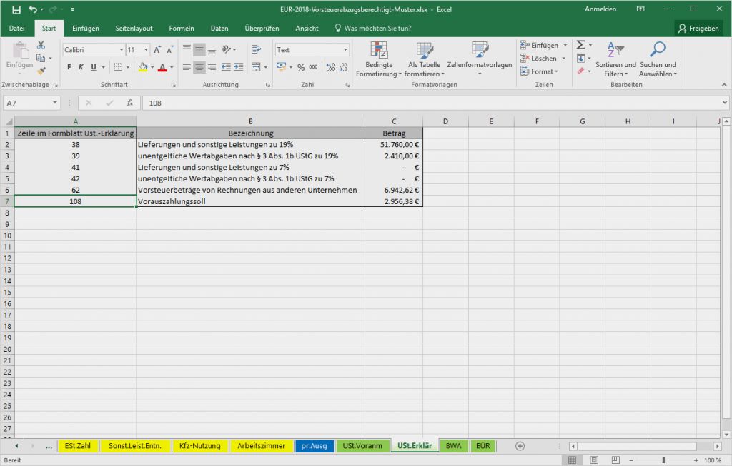 Finanzierungsrechner Excel Vorlage Inspiration Excel Vorlage Einnahmenüberschussrechnung EÜr Pierre