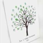 Fingerabdruck Baum Taufe Vorlage Wunderbar Leinwand Als Gästebuch Für Kommunion Die Gäste