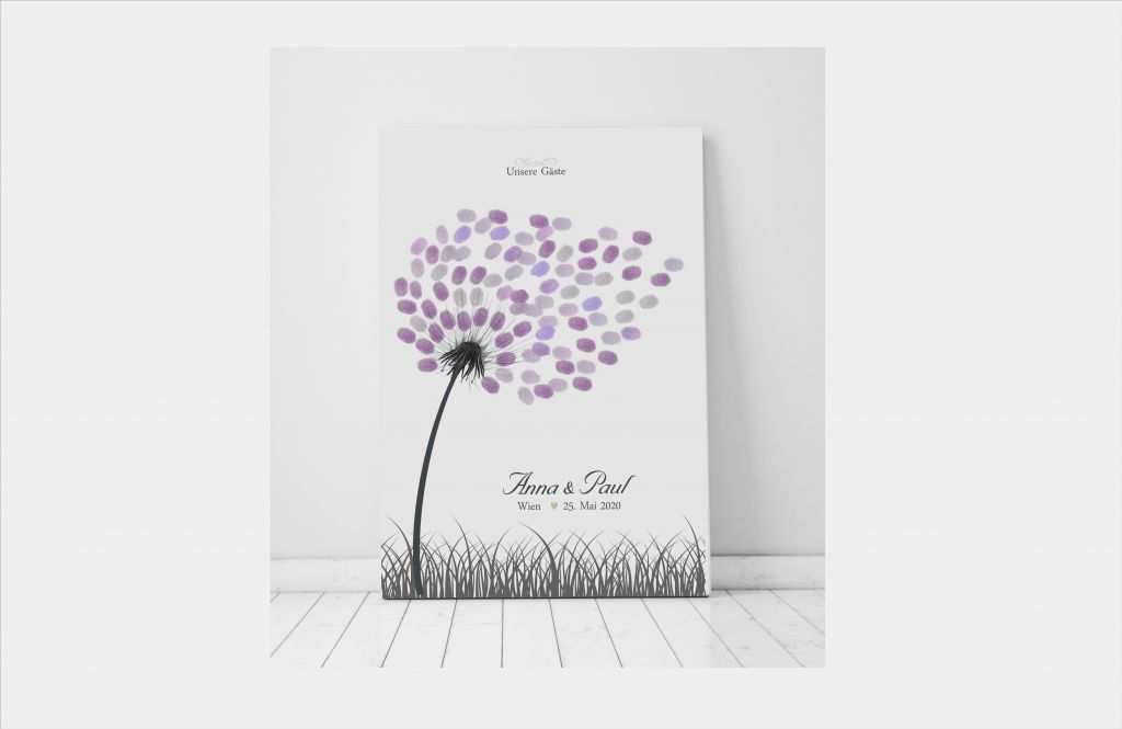 Fingerabdruck Pusteblume Vorlage Süß Grau Küchen Möbel Mit Zusätzlichen Accessoires A3 Leinwand