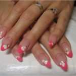Fingernägel Motive Vorlagen Hübsch Künstliche Nägel Svetlana 24 French Pink Mit Herzen Motive
