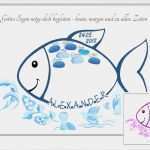 Fisch Taufe Vorlage Genial Baby & Geburtskarten Fingerabdruck Fisch Taufe Geschenk