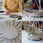 Flechten Mit Papier Vorlagen Cool Basteln Mit Zeitungspapier Korb Anleitung Röllchen Tackern