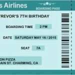 Flugticket Vorlage Download Wunderbar Boarding Pass Birthday Invitation Personalized Invitation