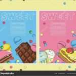 Flyer 6 Seitig Vorlage Gut Süßigkeiten Auf Gelbem Hintergrund Flyer Vorlage Design