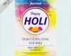Flyer Party Vorlage Wunderbar Holi Festival Flyer Vorlage Mit Aquarell Gemalt