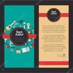 Flyer Vorlagen Illustrator Cool Vektor Schule Flachen Design Flyer Vorlagen — Stockvektor