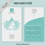 Flyer Vorlagen Yoga Gut Flower with Woman Silhouette and Abstract Yoga Flyers