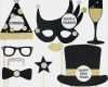 Fotobox Accessoires Vorlagen Zum Ausdrucken Luxus Silvester Foto Dekorations Bastel Set – Neujahrs